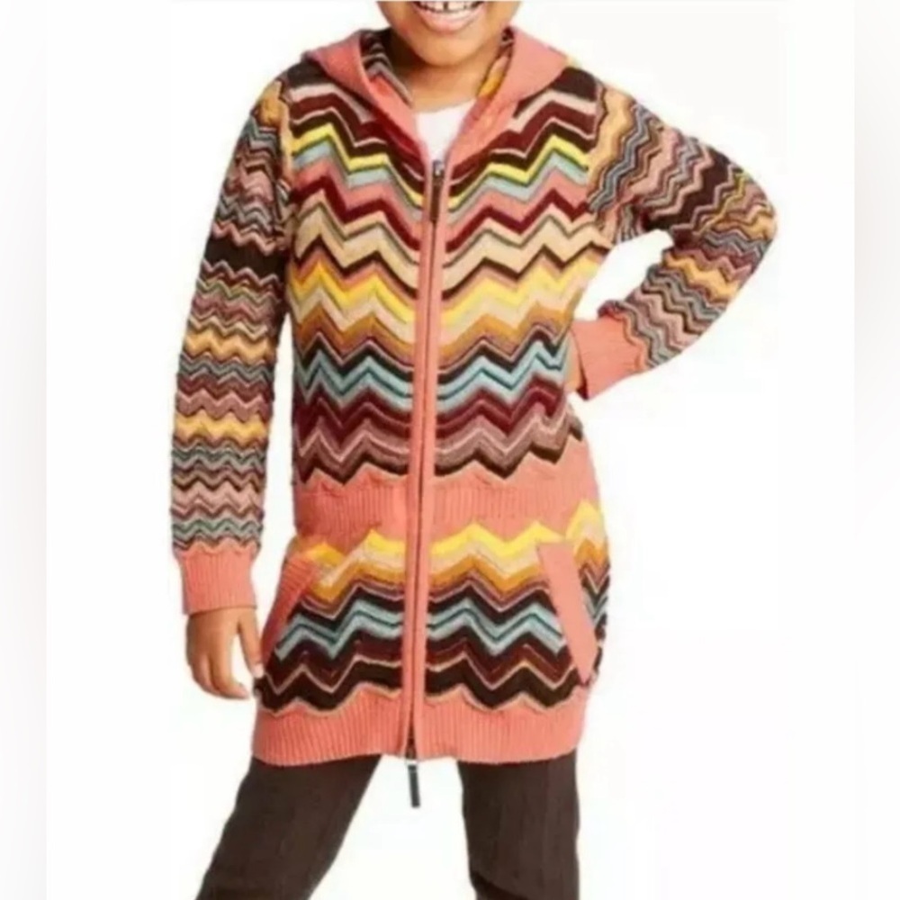 Missoni for Target Girls Zig Zag Hooded Zip Up Cardigan Sweater‎ Size 4T